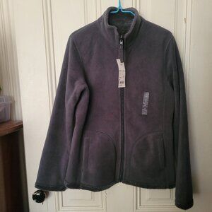 Uniqlo Fleece Reversible Long Sleeve Jacket Dark Gray
